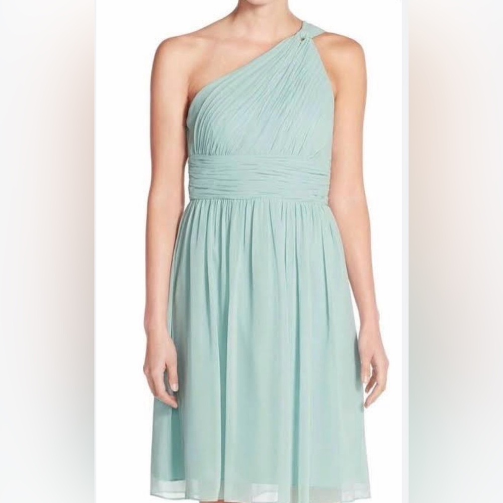 Donna Morgan “Rhea” One Shoulder Gown